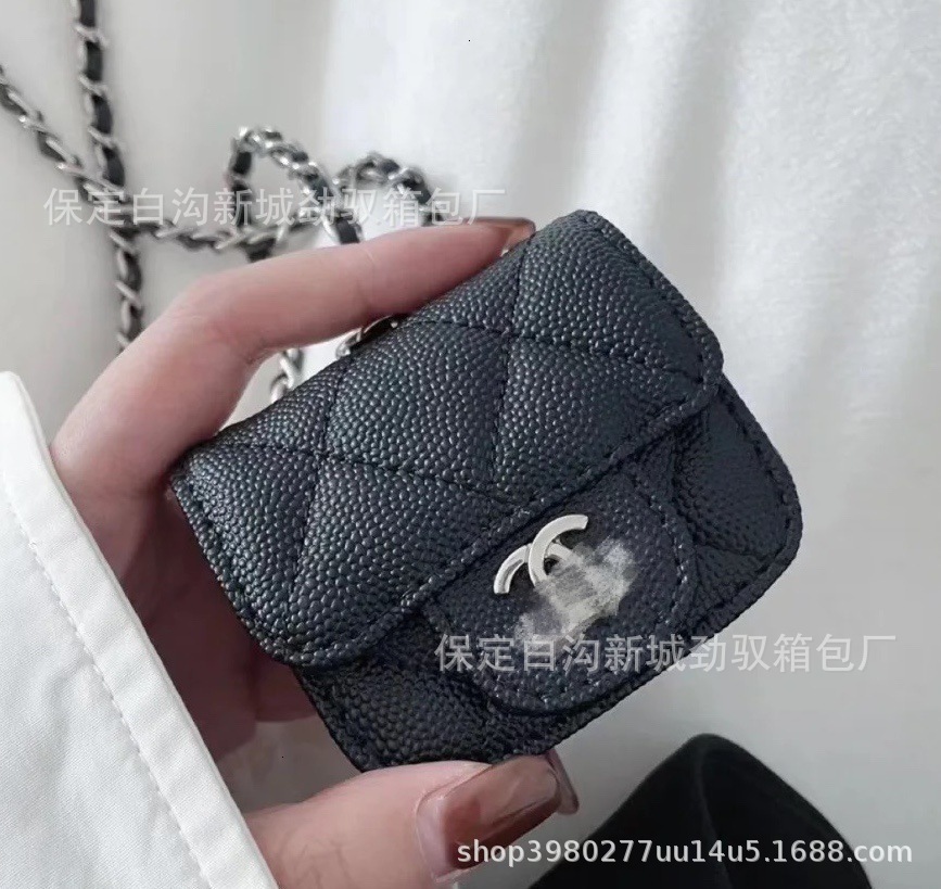 

2021 new headset Leather mini rhombic hanging neck chain small Bag women's wallet LJ91