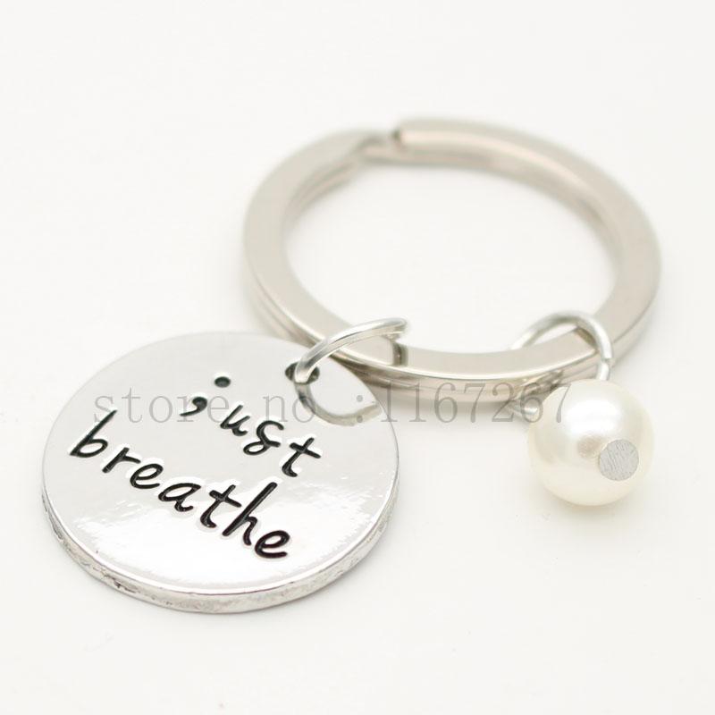 

Just Breathe Semicolon Jewelry Mental Health Awareness Hand Stamped Jewelry Suicide Prevention Depression Awareness, Silver