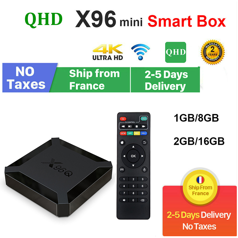 

X96Q QHD 2GB 16GB ALLWINNER H313 Android 10.0 TV BOX 4K Set Top Box Stock France