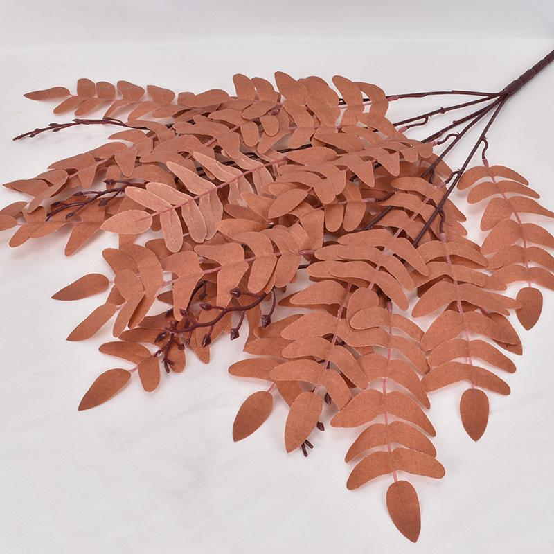 

1pc Sophorae Leaves Artificial Flower Wedding Venue Botany Flower Arrangement Matching Leaf Decorative Props Decorations, 6 champagne