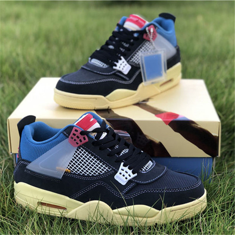 

UHigh Quality nion x Jumpman 4 4s SP Basketball Shoes Off Noir Fusion Red Sports Sneakers Size Original, Customize
