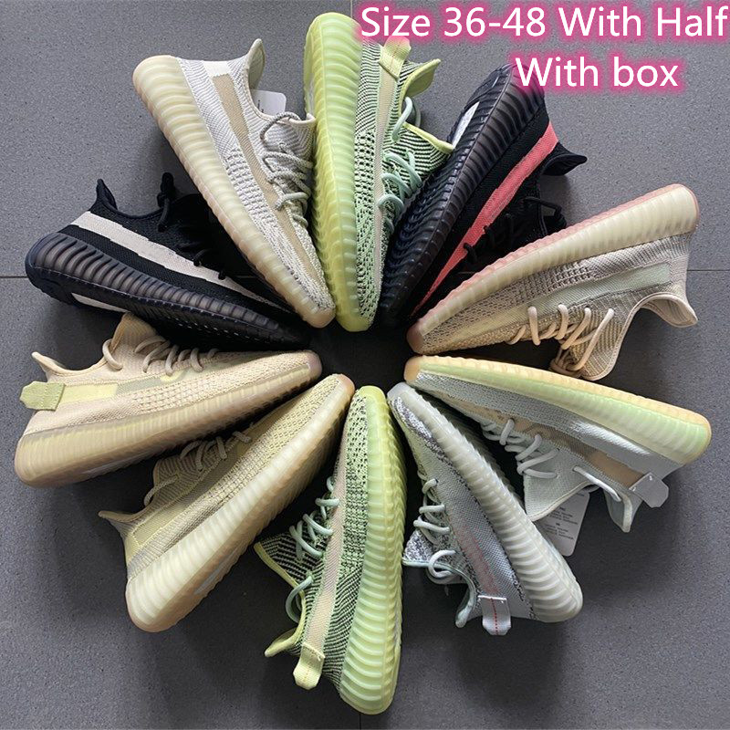 

Kanye Running Shoes West Ash Pearl Blue Zebra Cinder Tail Light 3M Reflective Israfil Asriel Linen Mens Women Trainers Top Quality With Box Size From 36-48 Wtih Half