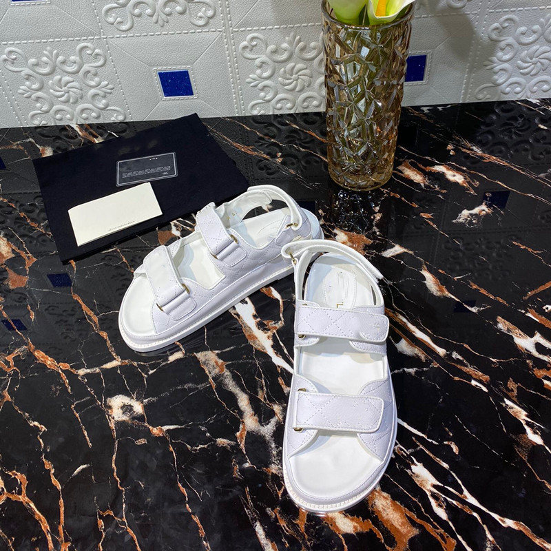 

2021 new Women's Shoes Velcro Flat Round Toe Leather Roman Beach Sandals Thick Sole Comfortable Simple All-match Casual Sandals, Red