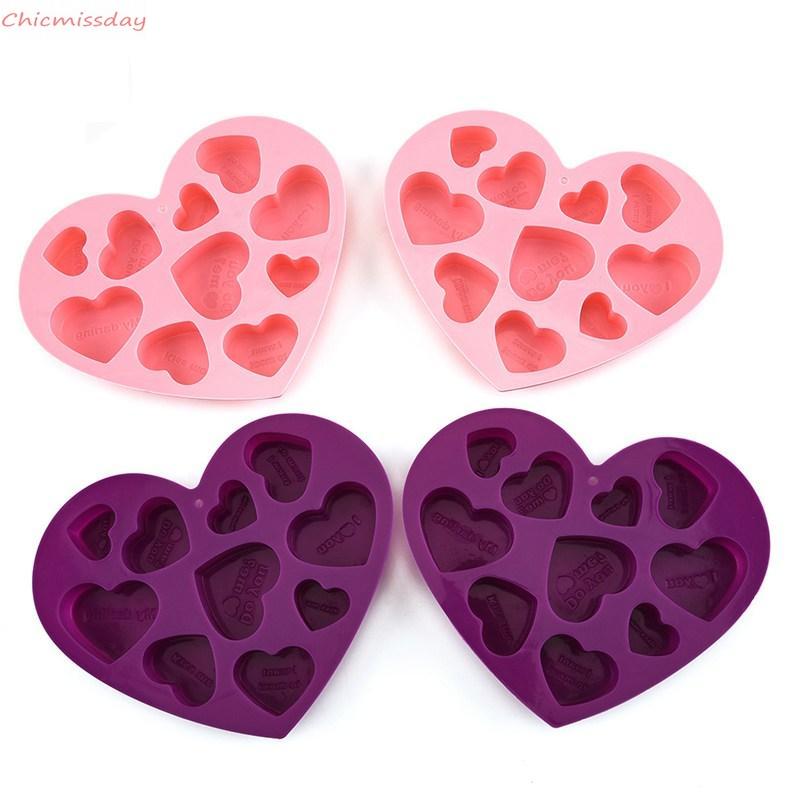 

Silicon Chocolate Molds Heart Shape English Letters Cake Chocolate Mold Silicone Ice Tray Jelly Moulds Soap Baking Mold
