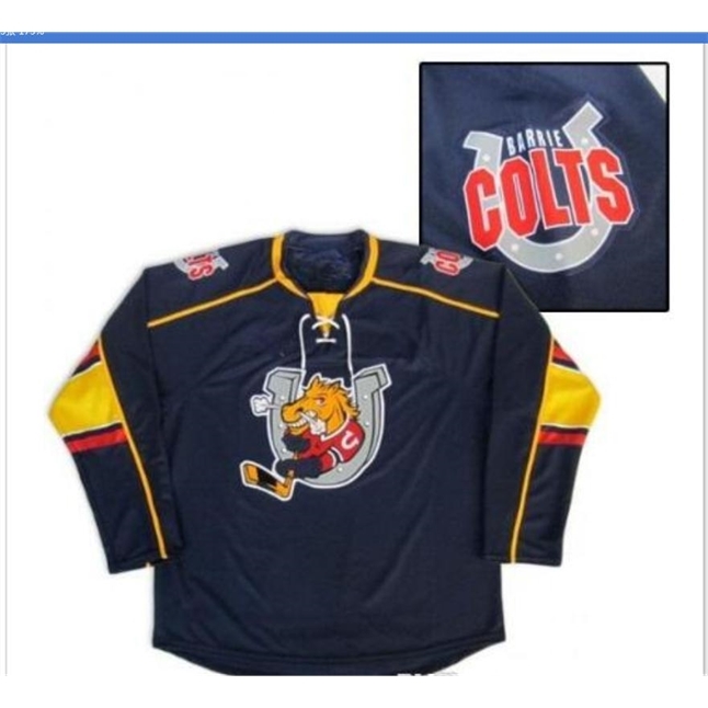 

goodjob Men Youth women Vintage goodjobize Barrie Colts Hockey Jersey Size S-5XL or custom any name or number, Blue youth s-xl