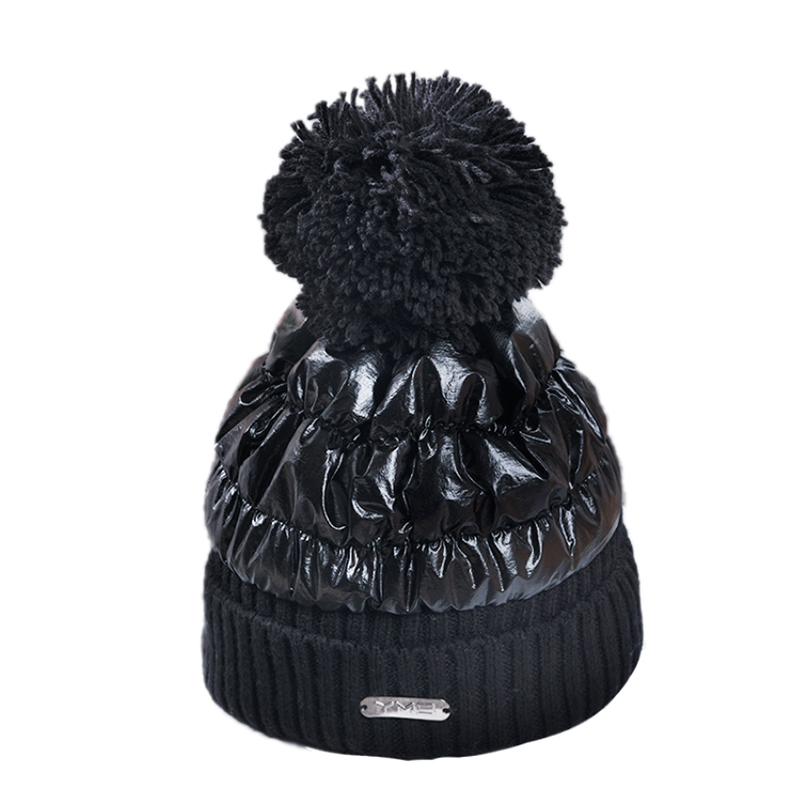 

Women Winter Fashion Beanies Sweet Cute Hedging Cap Velvet Wool Student Hair Ball Caps Warm Waterproof Knit Hat, Gray