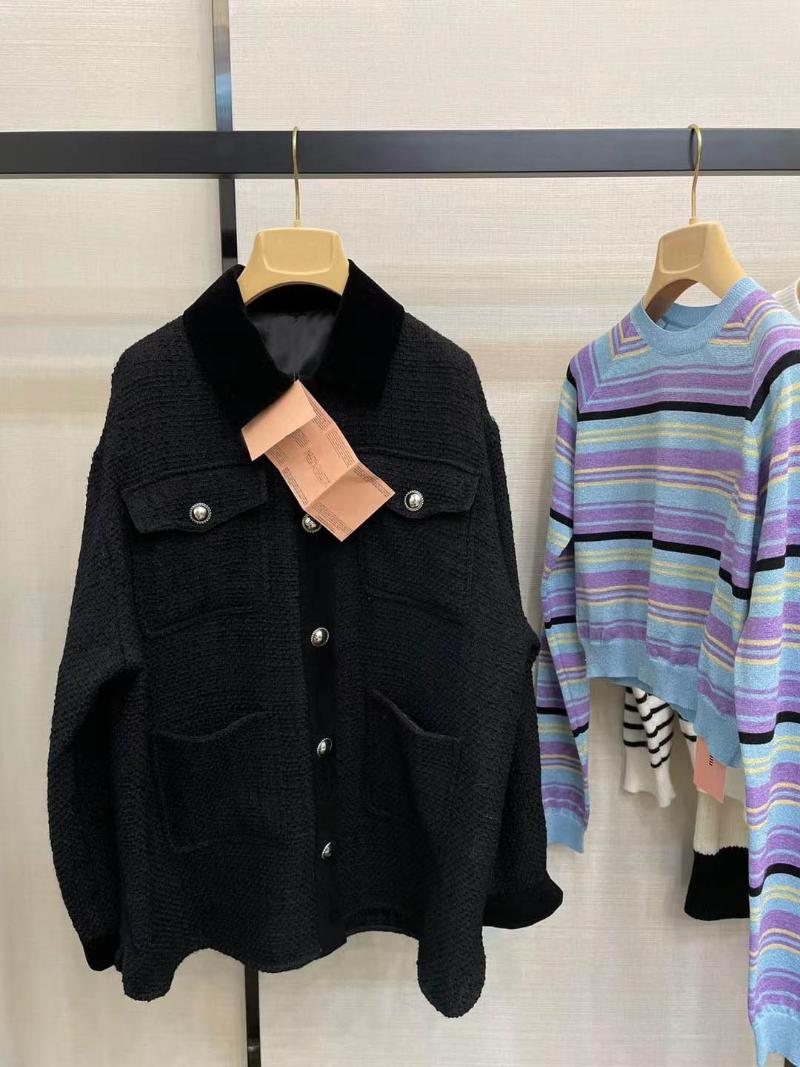 

Women's Wool & Blends High-end Black Woolen Coats For Women Top Quality Long Sleeve Lapel Fashion Four Pocket Loose Tweed Lady Winter 2021