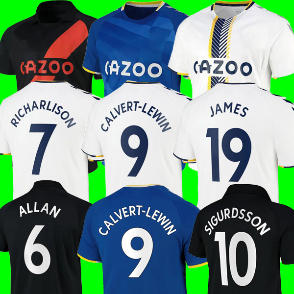 

21 22 CALVERT-LEWIN Everton Third Soccer Jerseys JAMES RICHARLISON away black 2021 2022 DIGNE SIGURDSSON top Football Shirt DOUCOURE BERNARD Men Kids Kits uniforms, Kids home