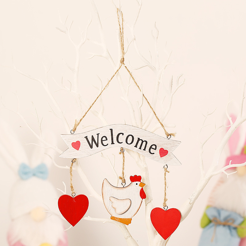 

2021 rurrection party home decoration diy painted rooster pendant window pendant