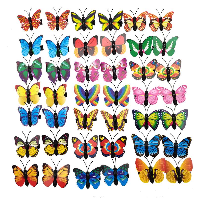

Dog Apparel Wholesale 100pcs/Set Colorful Butterfly Design Hair Bows Alloy Clips Pet Grooming Accessories Cat Hairpin Supplier, Mix color