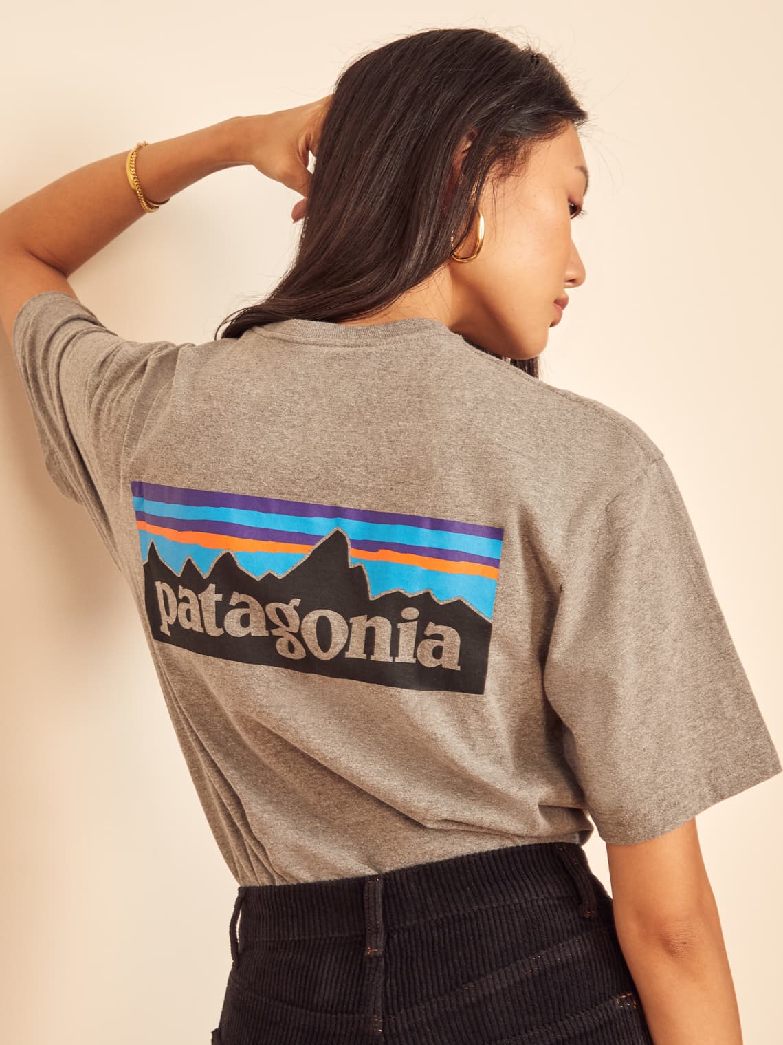 

Patagonia designer Tee items Real pictures Summer products print European American street casual loose short sleeve shirt men and women cotton, Other