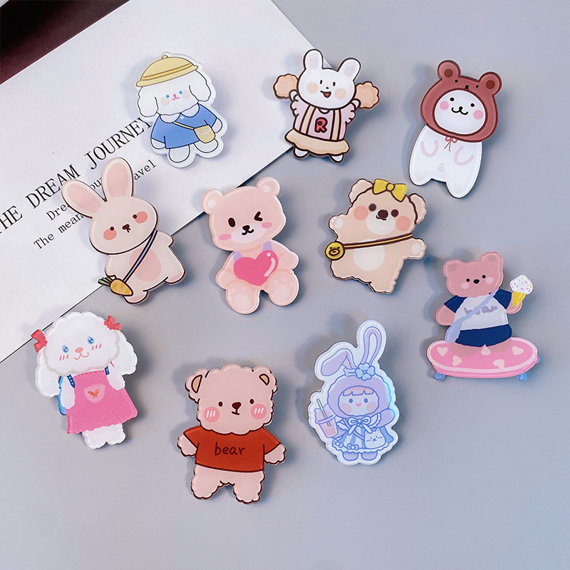 

Fashion Cute Japanese creative cartoon acrylic Brooch girl accessories clothing bag pendant Badge Pin