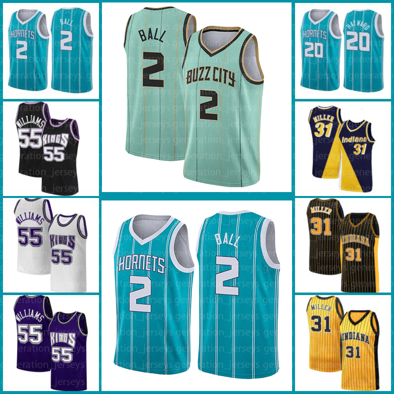 

Charlotte Hornets Lamelo Gordon Ball Hayward Sacramento Kings Jason 55 Williams Indiana Pacers Jersey asdsa, Black;red