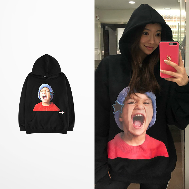 

2021 New Korean Style Streetwear One Piece Sweatshirt Men Skateboard Hip Hop High Street Lil Peep Hoodies Kanye West Justin Bieber Hoodie H5, Black