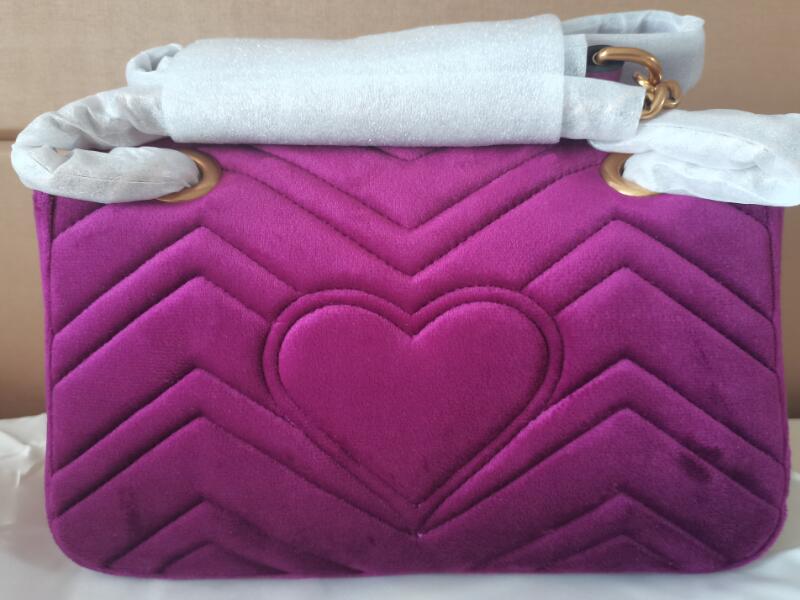 

Realfine888 Bags 5A 446744 22cm Marmonts velvet mini Shoulder Bag Silk lining with Dust Bag+Box, 446744 22cm velvet_05