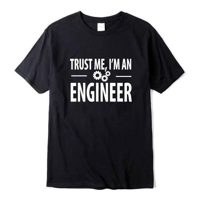 

100% Cotton Men T-shirts trust me, I AM AN ENGINEER T Shirts O-Neck tops cool Tees funny streetwear brand clothing t shirt men 210629, Yellow