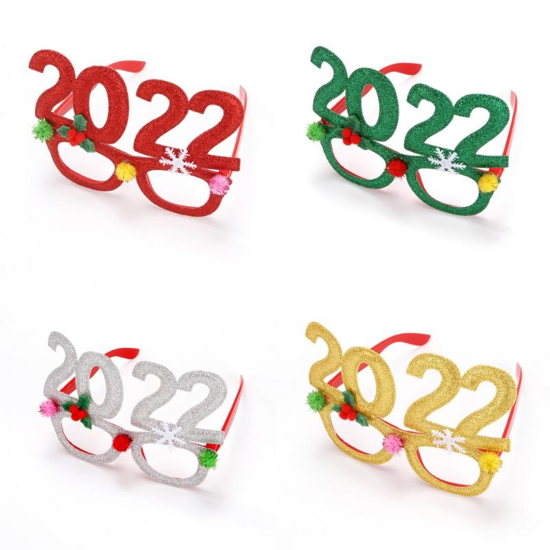 

Sunglasses Boy Girls Christmas Decorations 2022 Glasses Frame Adult Kids Gift Santa Snowman Decor Year Noel