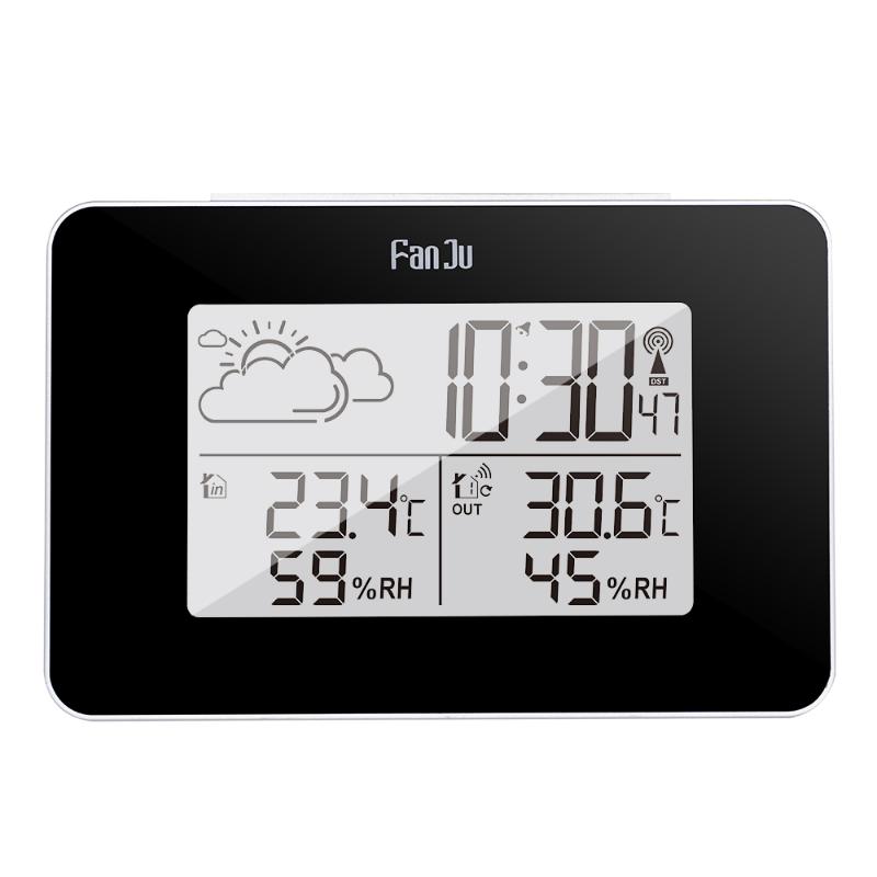 

Other Clocks & Accessories Fanju Electronic Alarm Clock With Wireless Sensor Digital Hygrometer LCD Time Weather Station