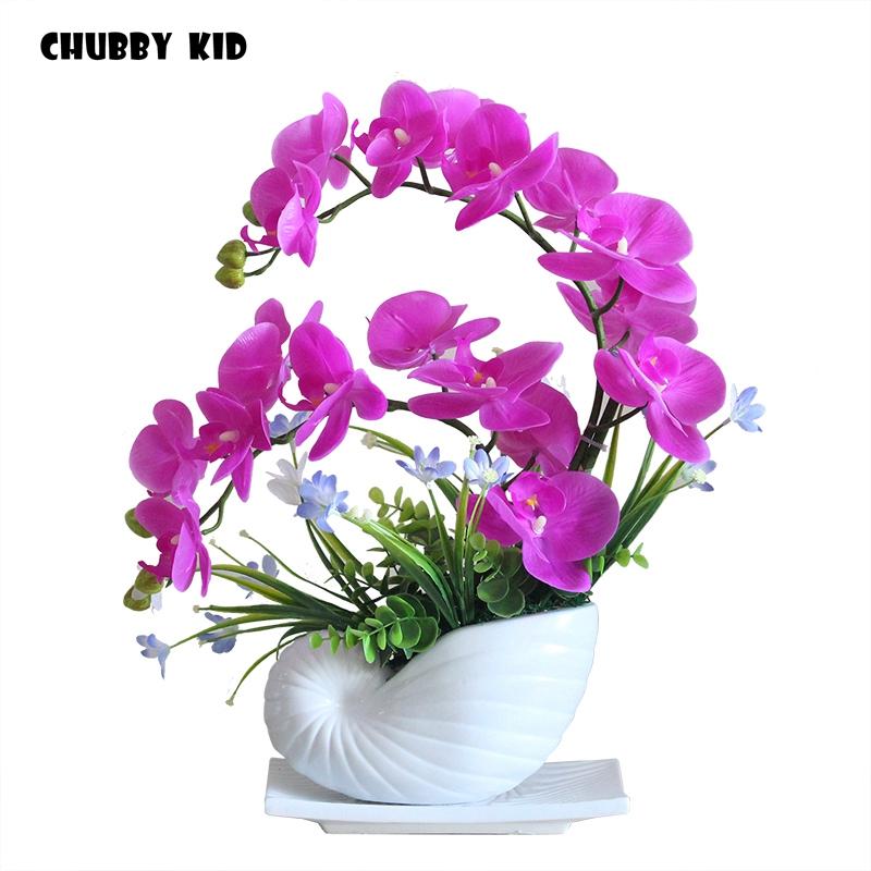 

Real touch High simulation silicone flowers arts artificial orchid suit felt decorative latex orchids bonsai ikebana orquideas, Pink