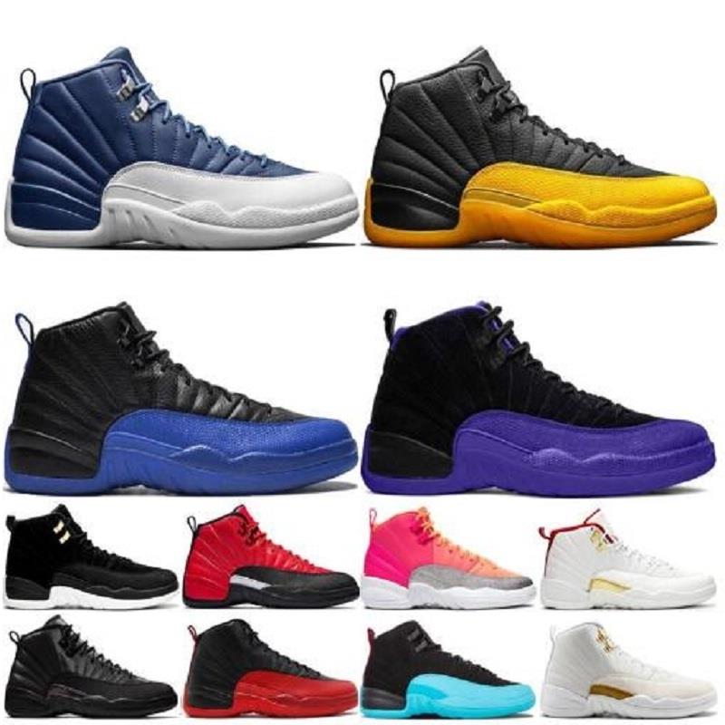 

Jumpman Men CNY Flu 12 Basketball Trainers Taxi Indigo University Gold Sports Game 12s Sneakers 2021 White Fiba Black Royal Blue Shoes Cufp