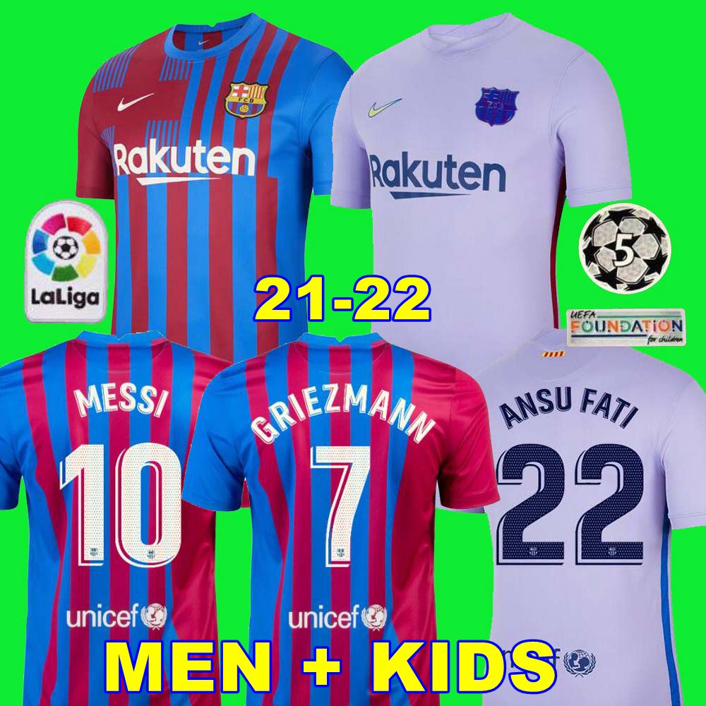 

Barcelona soccer jersey 21 22 BARCA FC camiseta de futbol MESSI KUN AGUERO 2021 2022 ANSU FATI GRIEZMANN F.DE JONG DEST COUNTINHO football shirt kit men kids PEDRI, Home adult lfp