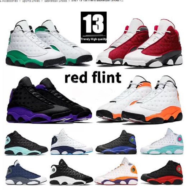 

2022 13 13s mens Basketball Shoes red flint starfish lucky green black court purple obsidian Gold glitter men women sneakers US 5.5-13, # 29