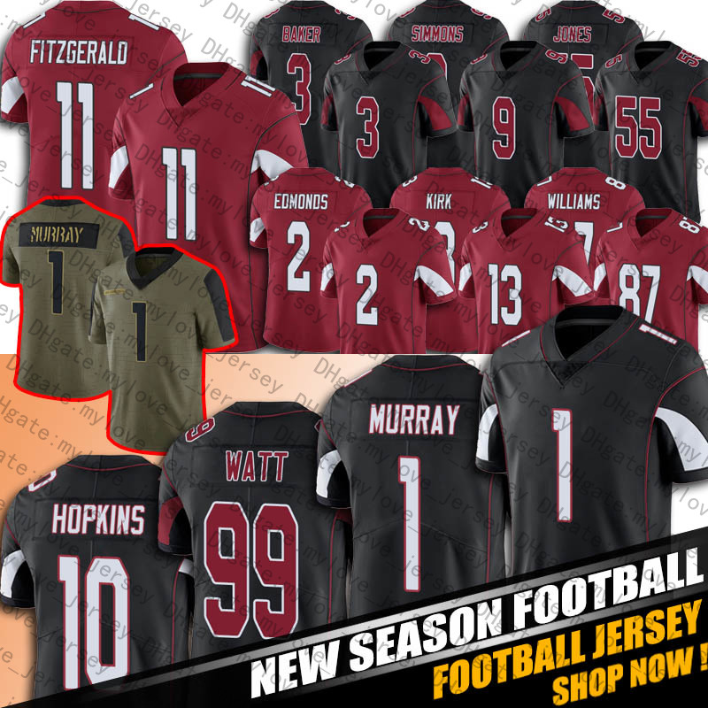 

1 Kyler Murray 99 J.J. Watt DeAndre Hopkins Jersey Zach Ertz Isaiah Simmons Rondale Moore Football Jerseys Budda Baker Christian Kirk Chandler Jones Byron Murphy, Youth custom jersey (hq)