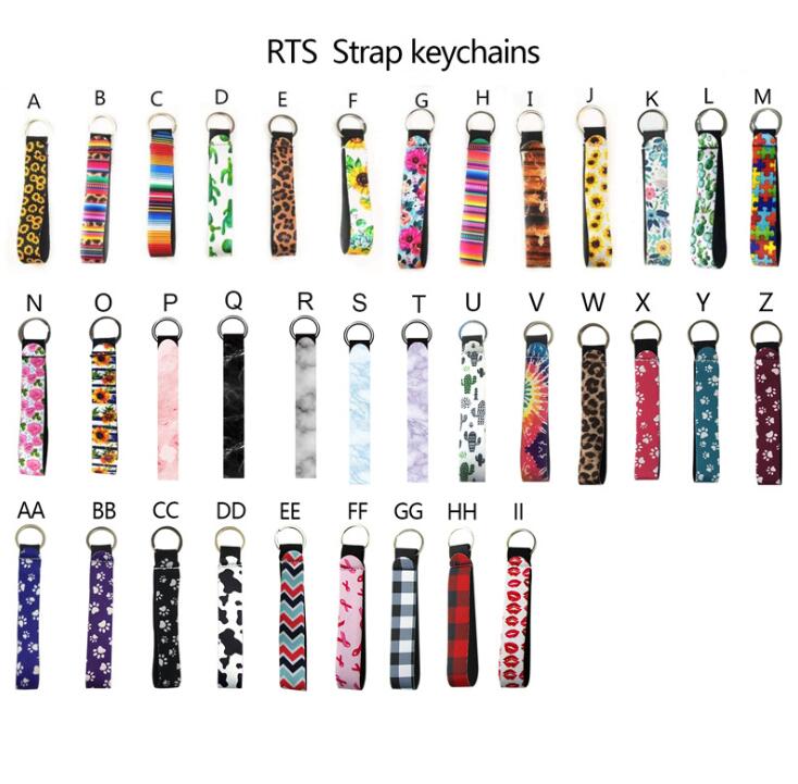 

Neoprene Wristlet Keychains Lanyard Serape Prints Strap Band Split Ring Key Chain Holder Key Hand Wrist Lanyard Keychain For Girls/Women