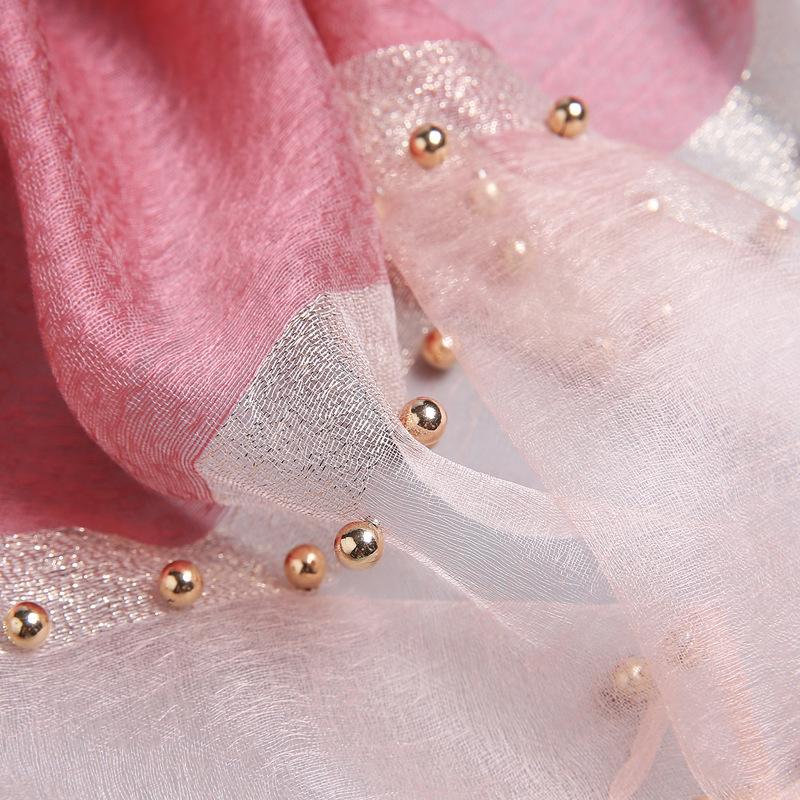 

Scarves Handmade Pearl Inlaid Silk Wool Blended For Women In Autumn And Winter