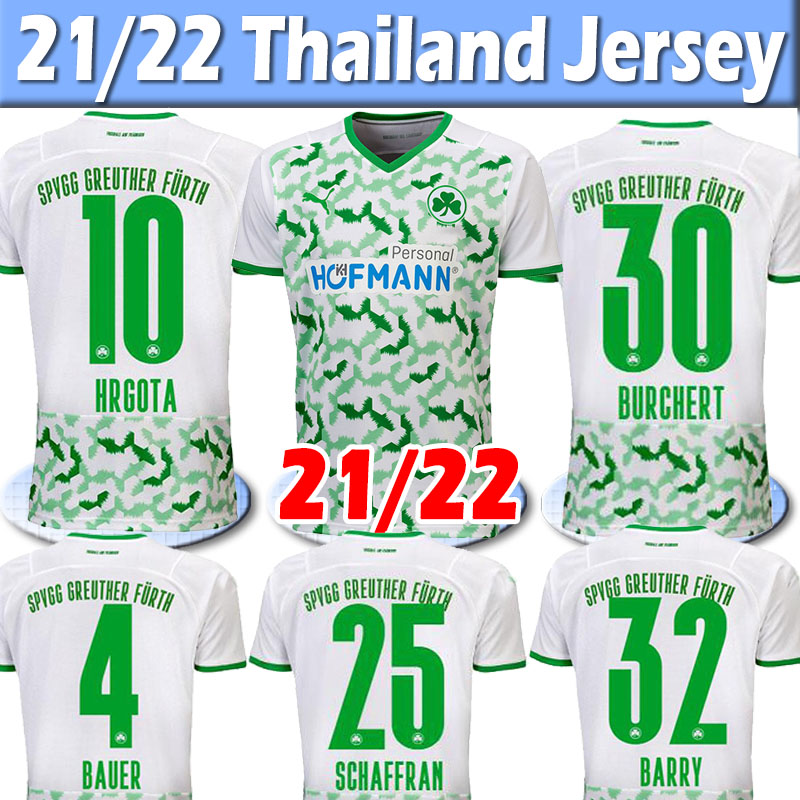 

21/22 Greuther Fürth soccer jerseys 2021 2022 Furth Bauer HRGOTA Schaffran BURCHERT Barry football shirt Camiseta futbol maillot men kids kits uniforms, 21 22 home