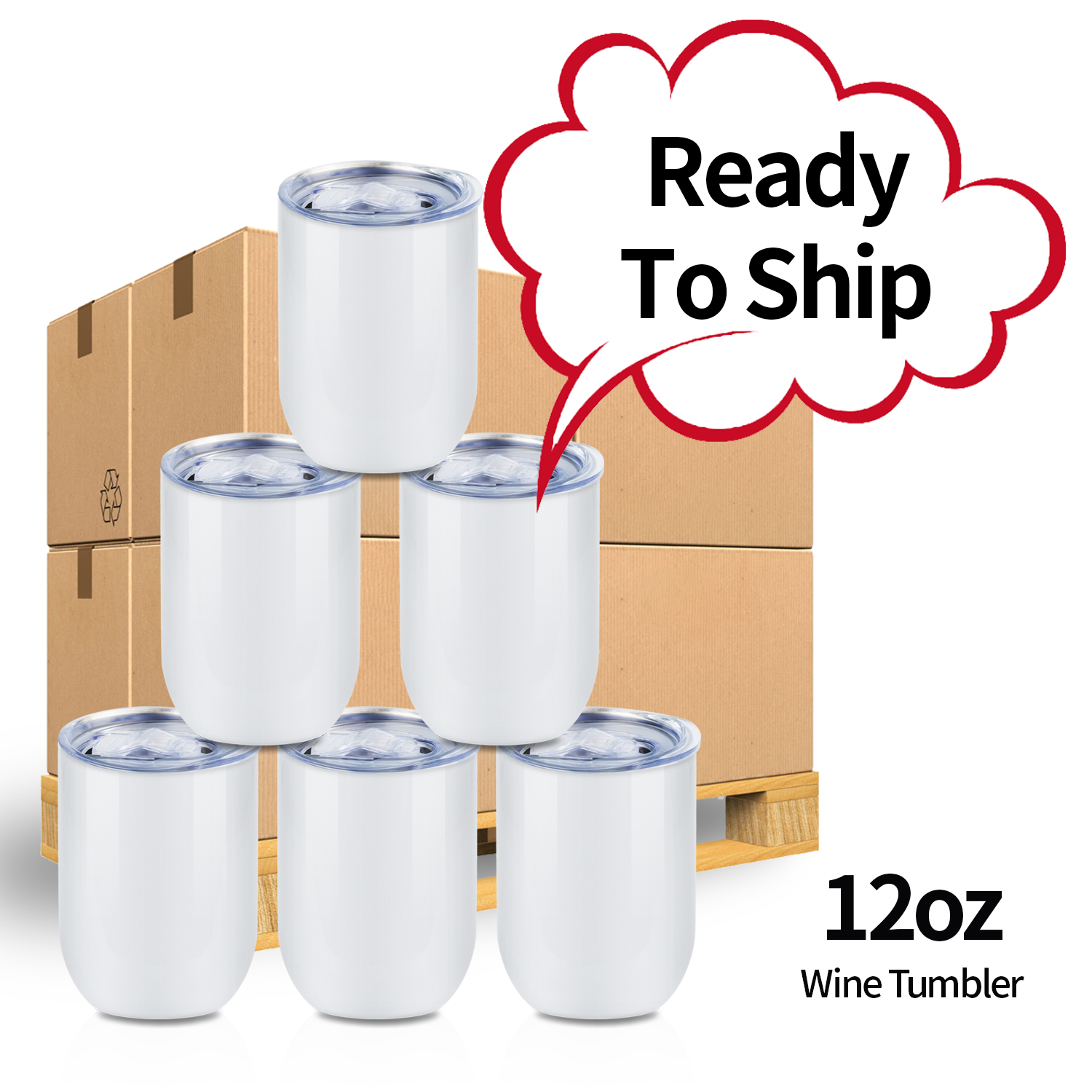 

USA warehouse 30pcs 12oz stainless steel double wall blanks wine straight egg sublimation tumblers diy beer and liquid drinking(The logistic