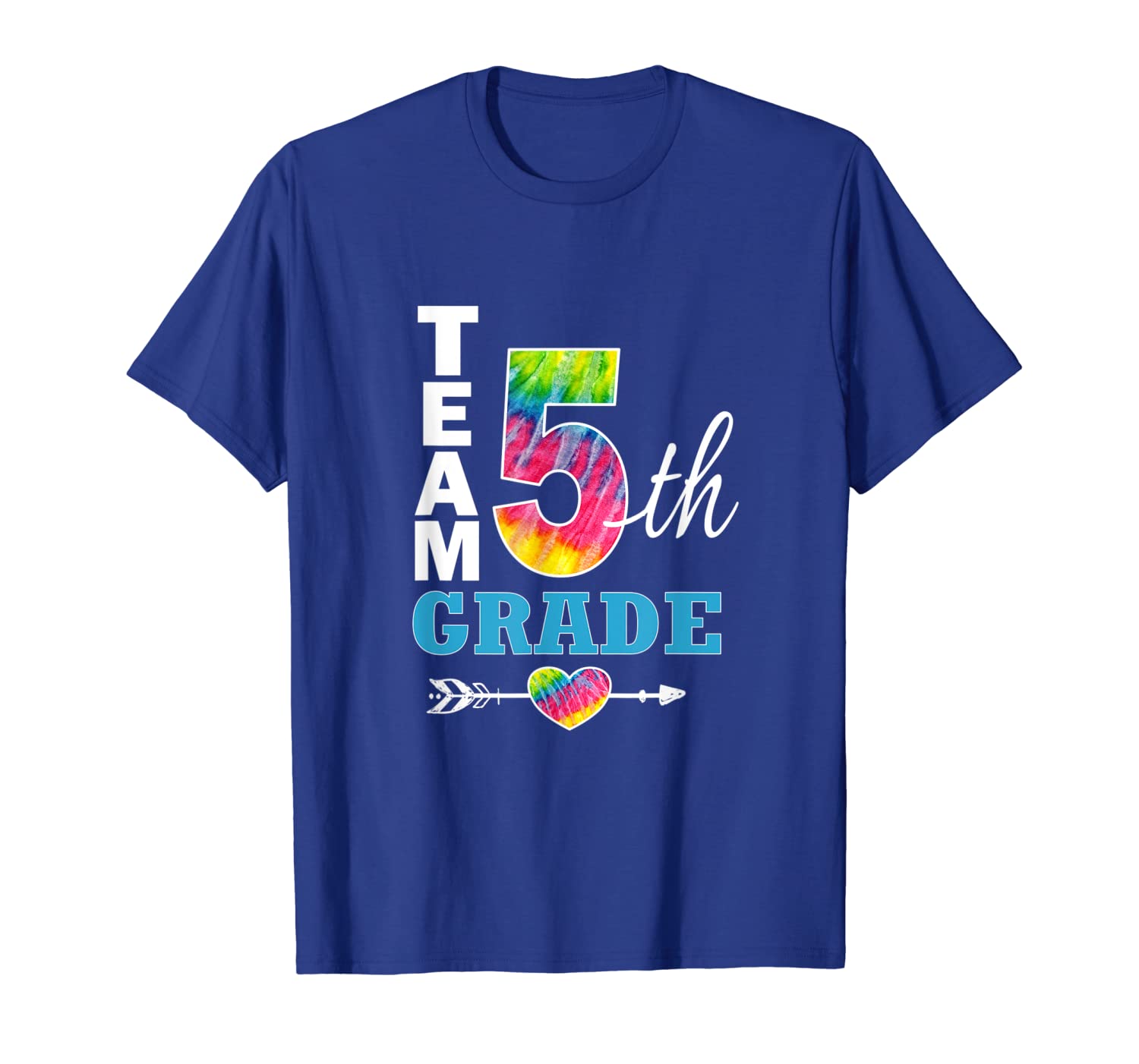 

Team Fifth Grade Tie Dye Jersey Style Teacher Student School T-Shirt, White;black