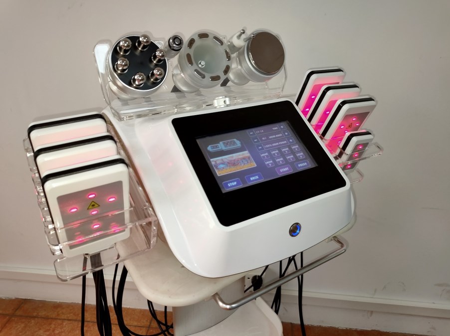 

6 in 1 spa microcurrent face lift lipo cavitation slimming machine rf skin tightening laser lipo