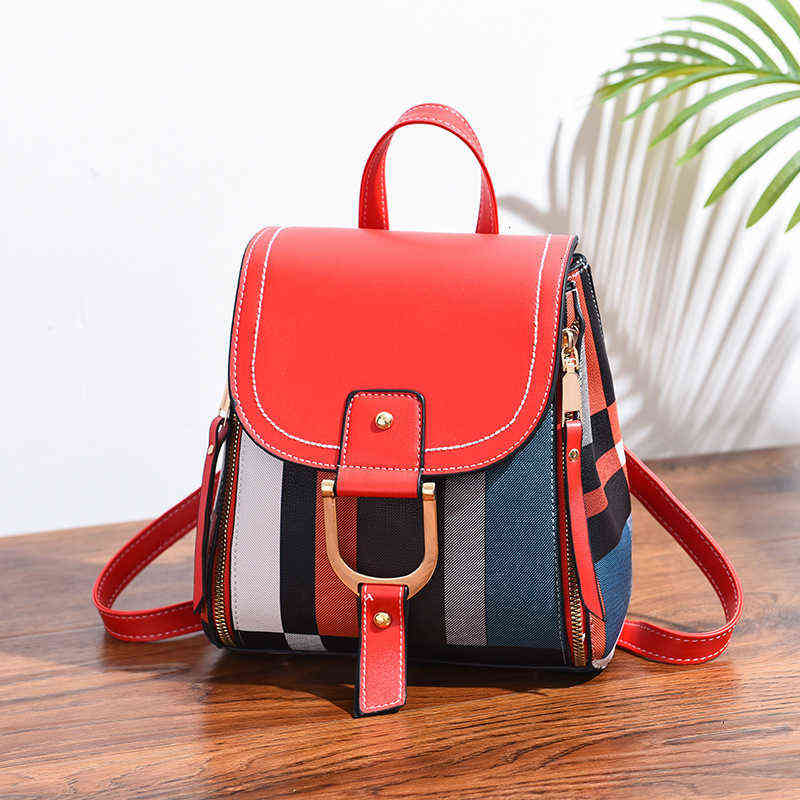 

HBP Non-Brand Ms. Bao's double shoulder Korean versatile back bag soft skin leisure fashion travel large capacity schoolbag Book 1 sport.00, Red
