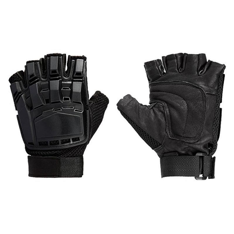 

Sports Gloves Special Forces Half Finger Paintball Gifted Outdoor Equipment Deformed Leather Protection Star Mitten(Black,XL)