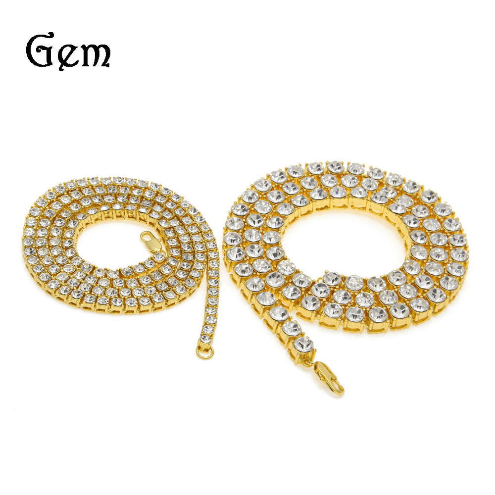 

Men's hip hop 1 drainage diamond necklace water diamond chain suit