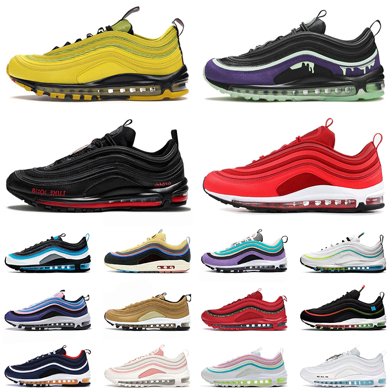 

2021 Satan 97 Running Shoes Men Women Jesus Halloween Barely Rose 97s Triple Black White Worldwide GYM Sean Wotherspoon Chicago Pink Trainers Sneakers