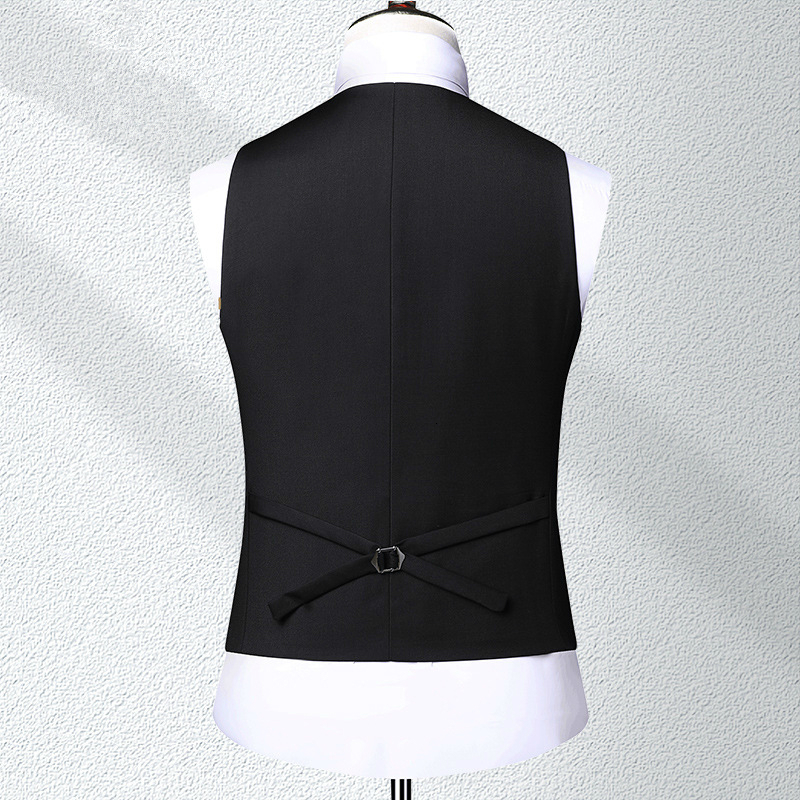 

2021 New Brand Vests for Men Casual Mens Double Breasted Waistcoat Gilet Homme Formal Business Plus Size Suit Vest Abn1, Navy blue