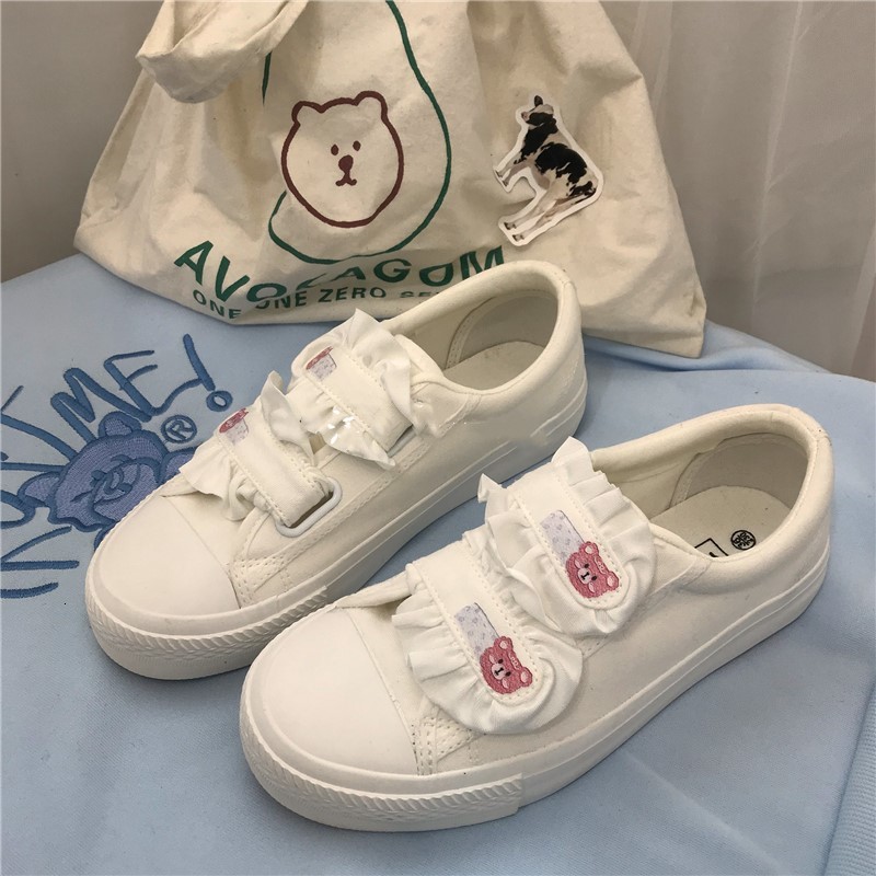 

Velcro Little White Women's 2021 New Japanese Tarp Lolita Sweet Student Cosplay Anime Girls College Running Shoes 1qtl, Flower