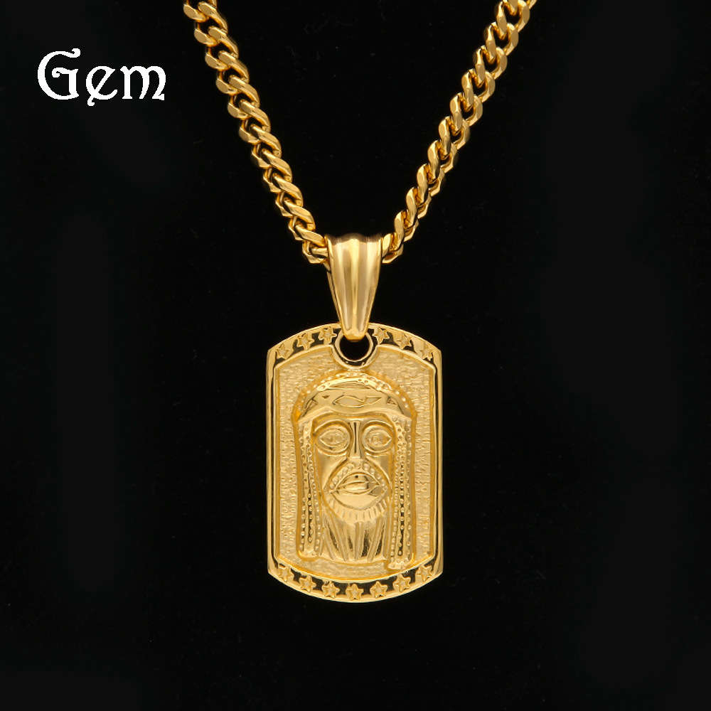 

Hip hop stainless steel men's Jesus Tag Pendant