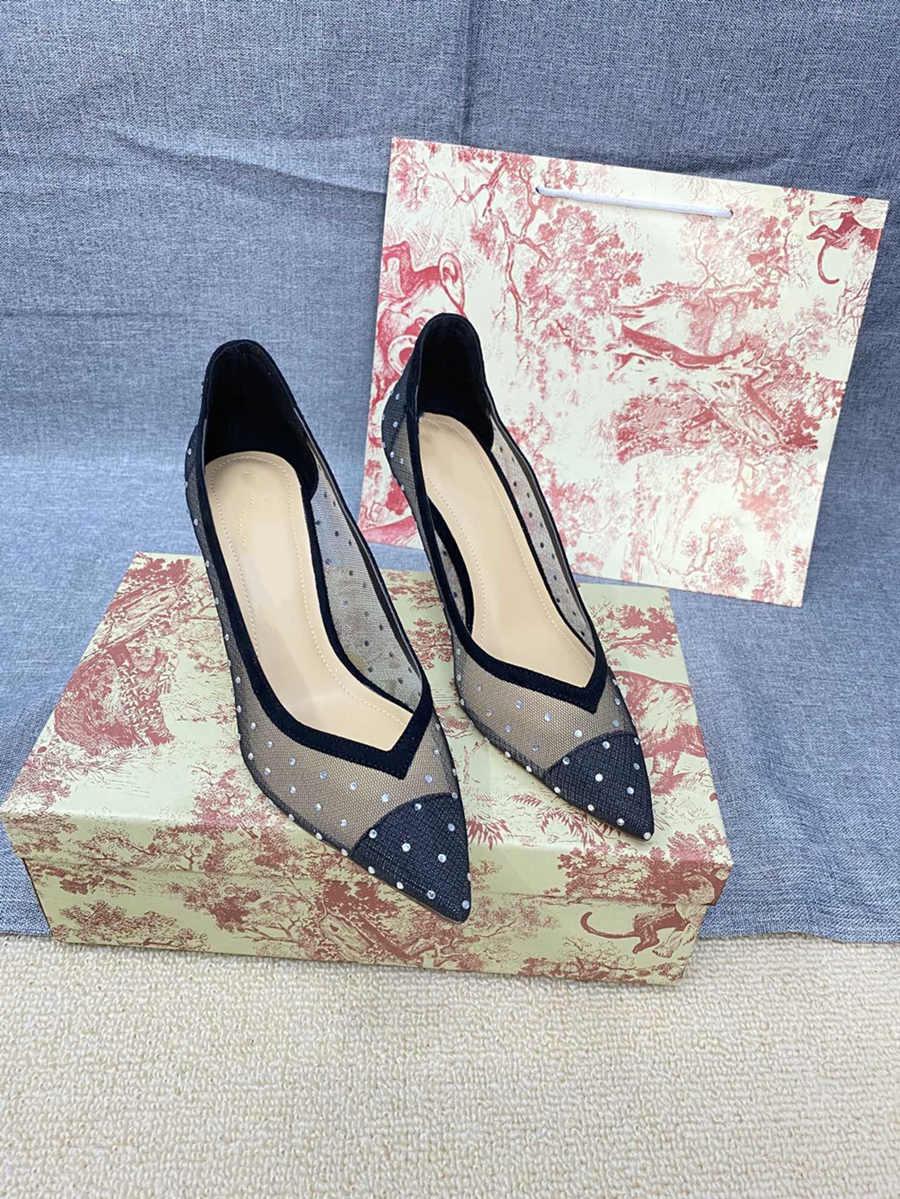 

Top High quality new high heels sandals middle heel women designer dress shoes dress shoes summer sexy pointed sandals 08, Black