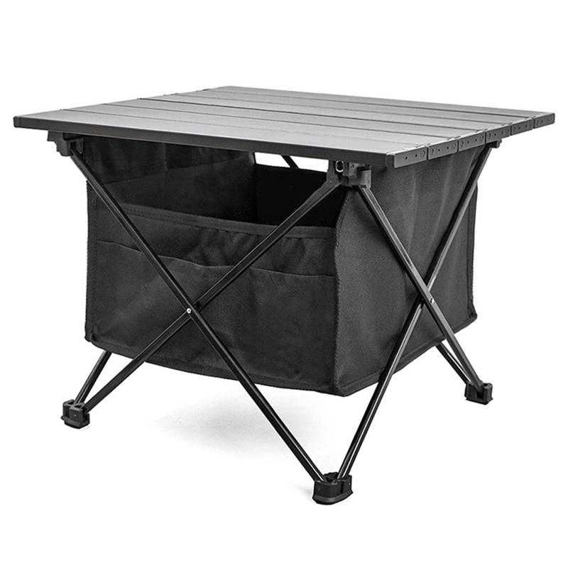 

Outdoor Bags Portable Camping Table With Carrying Case Mini Lightweight Aluminum Foldable Tabletop For Barbecue, Light blue