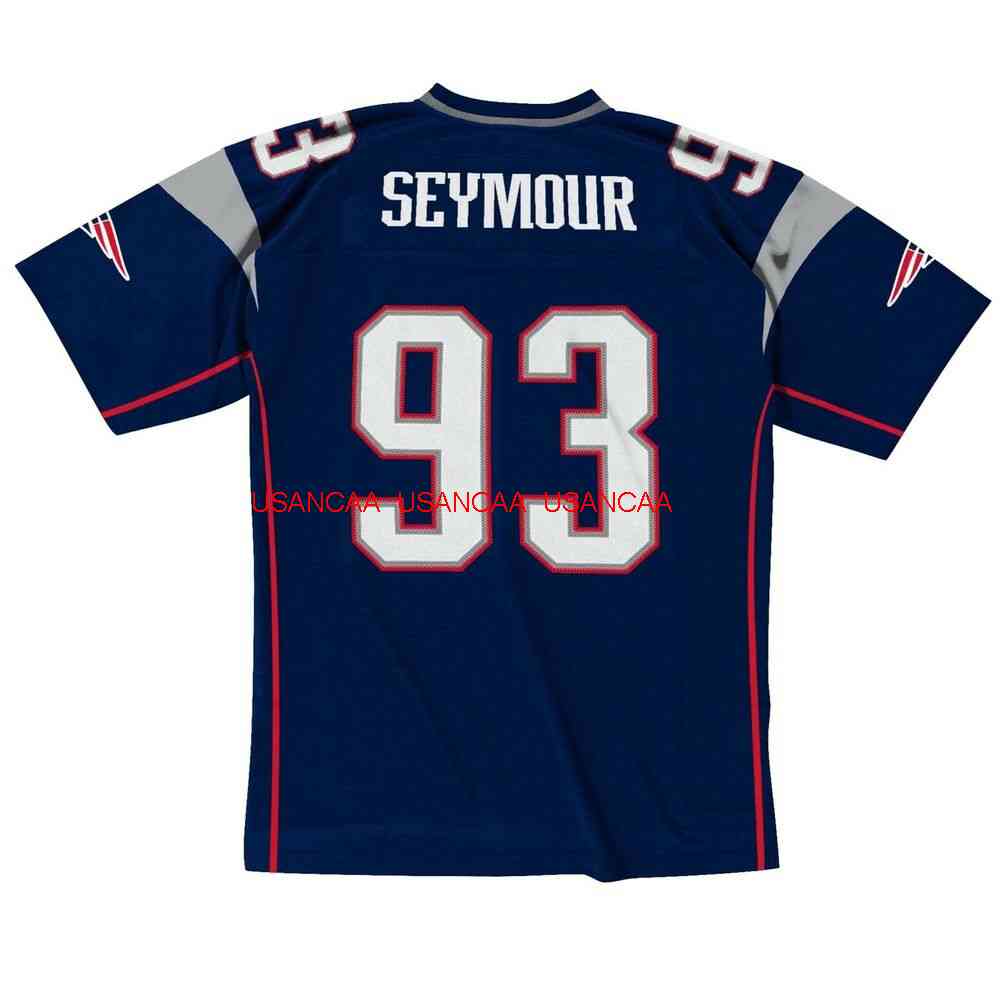 

Men Women Youth Mitchell Ness 2003 Richard Seymour Throwback Jersey Stitched Jerseys -5XL 6XL, Blue