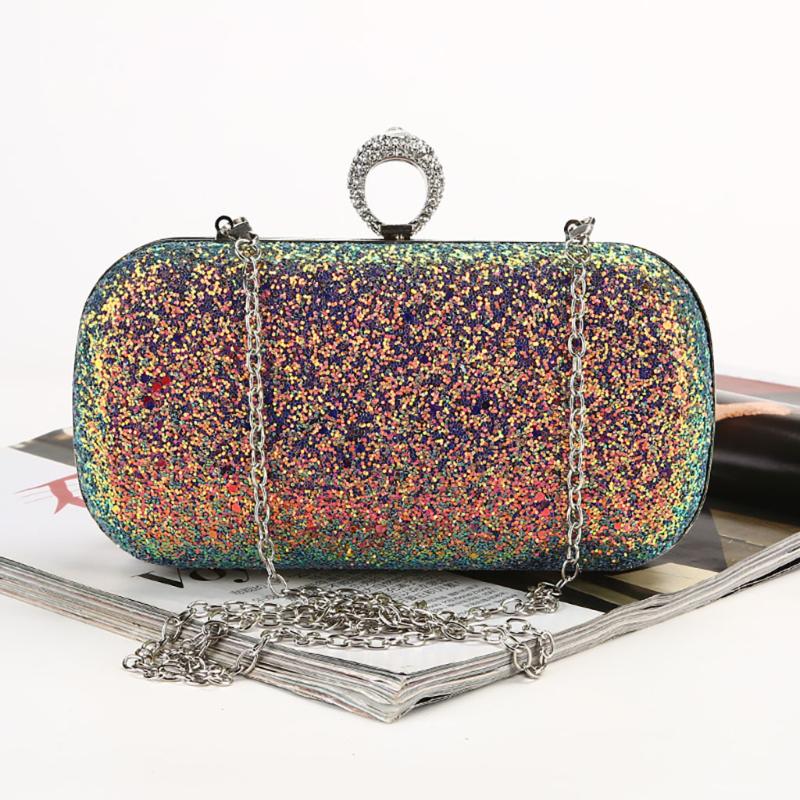 

DAIGELO Fashion Bling Nightclub Clutch Bags Women Fashion Evening Handbag Creative Colorful Party Clutch Shoulder Cross Bag, Blue