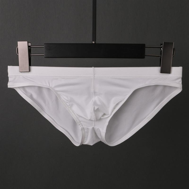 

Underpants Mens Underwear Ice Silk Solid Briefs Cuecas Masculinas Breathable Ropa Interior Hombre Sexy Panties Men's, Black;white