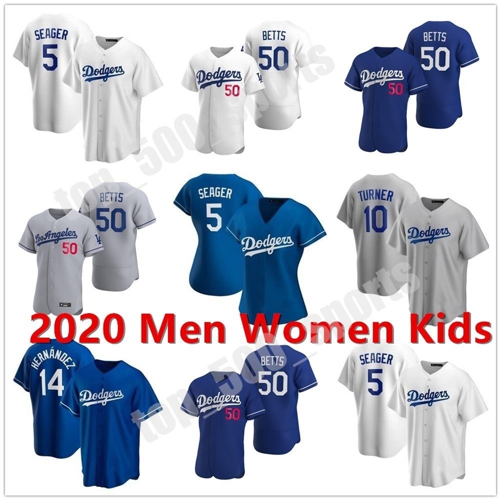 

Los Angeles 2020 2021 clayton kershaw Mookie Betts cody bellinger corey seager walker buehler justin turner Men Youth Women Dodgers jersey, Blue;black