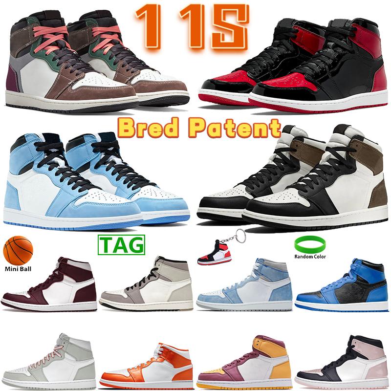 

High quality 1 Bred Patent 1s men basketball shoes Aurora Bordeaux Hand Crafted Dark Mocha Hyper Royal seafoam Brotherhood Metallic Orange trainers