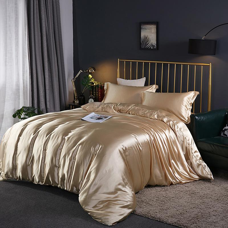 

100% Mulberry Silk Bedding Sets Bed Linen Dekbedovertrek King Queen Bed Fitted Sheet Comforter Cover Sets