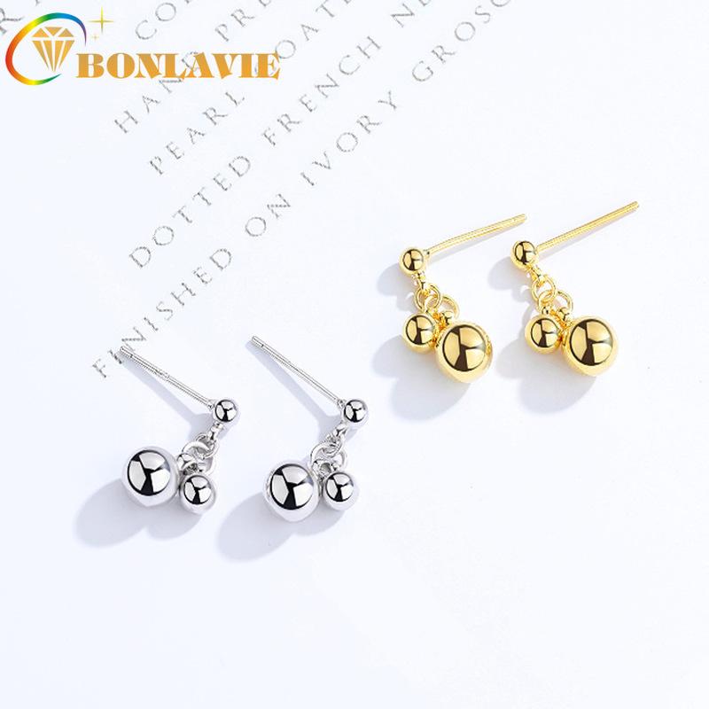 

Stud BONLAVIE Creative Golden Ball Korean Earrings Female Jewerly Wholesale