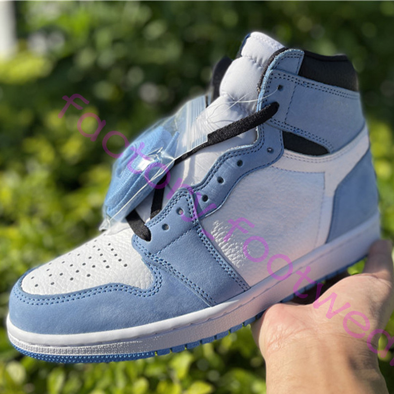 

2022 TOP Quality Mens Jumpman 1 High OG 1s Men Basketball Shoes University Blue Dark Mocha Turbo Green Obsidian UNC Chicago Women Sneakers Trainers With Box, 1 university blue